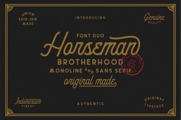 Horseman Script Font for Vintage Web Design